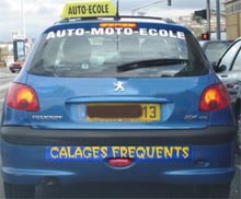 calages fréquents: auto-ecole